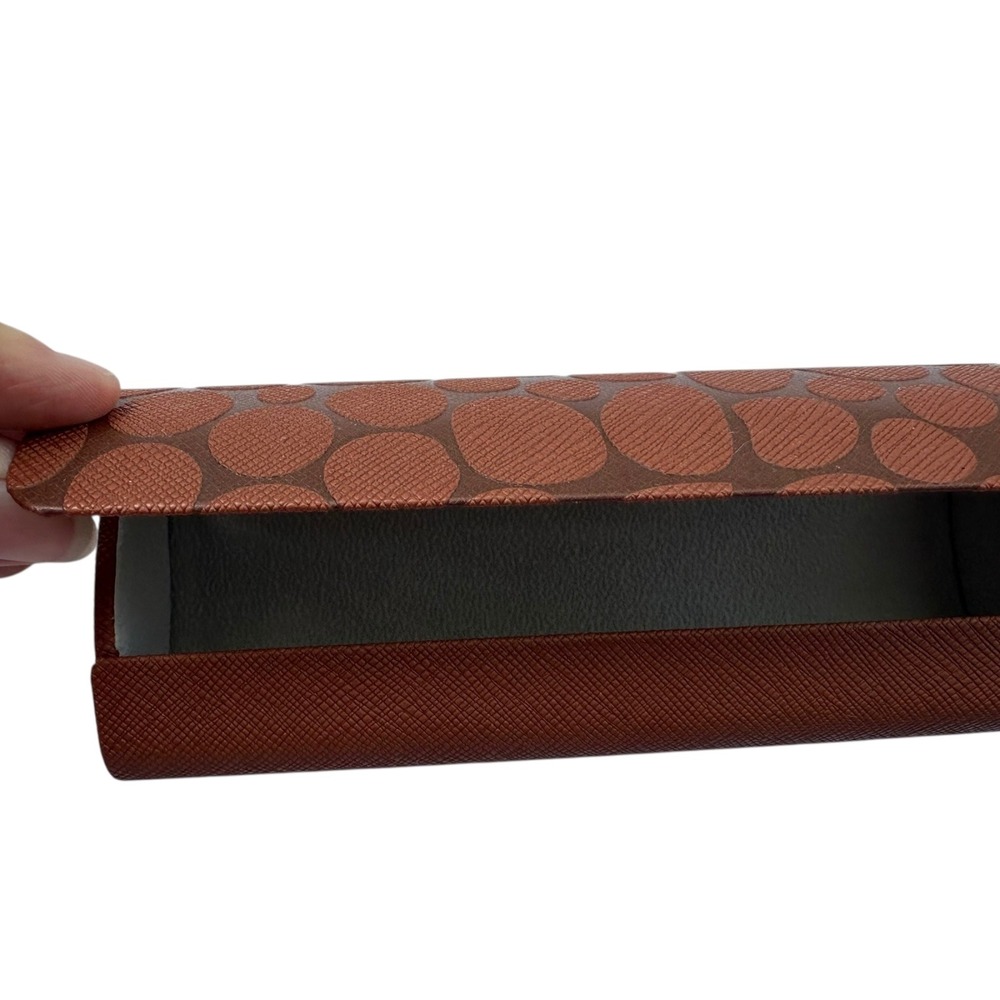 Eyeglass Case Hard Shell Clamshell Protective Brown‎ Pattern - Picture 3 of 9
